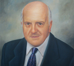 Pintura con el rostro del fundador Luis Alfonso Vélez