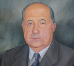Pintura con el rostro del fundador Luis Carlos Muñoz